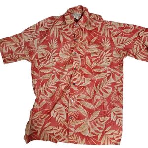 Men's Red Leaf Print Shirt